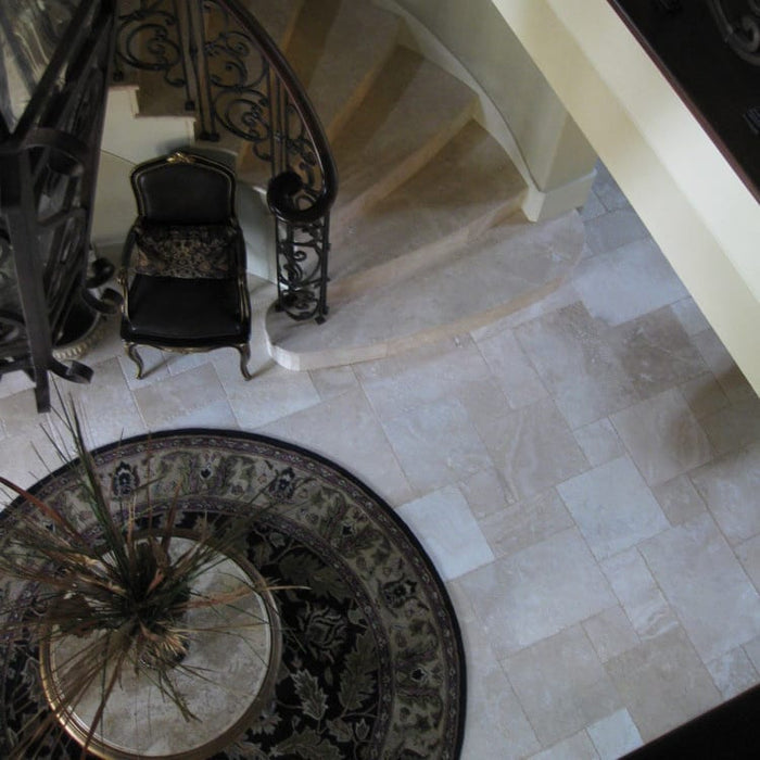 Denizli Beige Antique Pattern Travertine Tile - Full Truckload