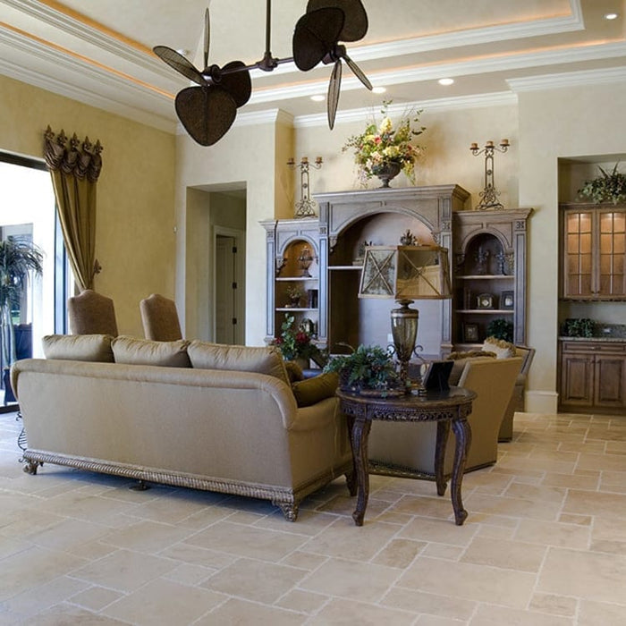 Denizli Beige Antique Pattern Travertine Tile - Full Truckload