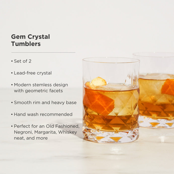 Gem Crystal Tumblers Set of 2