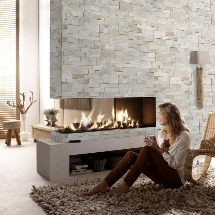Diana Royal Ledger 3D Panel 6"x24" Honed Natural Marble Wall Tile - Belair Collection