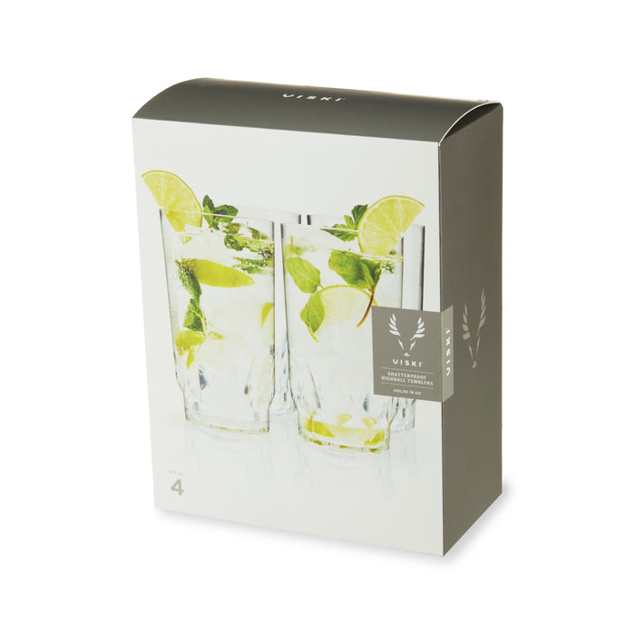 Shatterproof Acrylic Highball Tumblers Set of 4