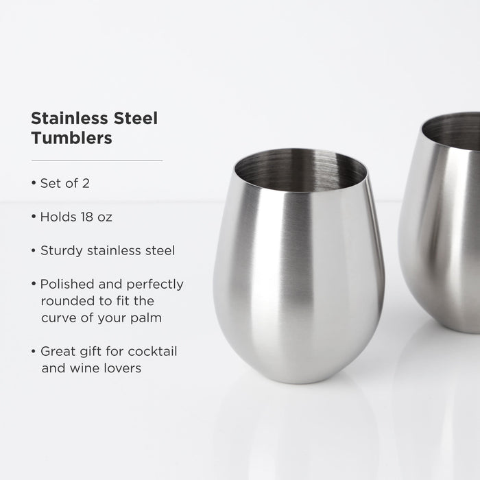 Stainless Steel Wine Tumblers Set of 2