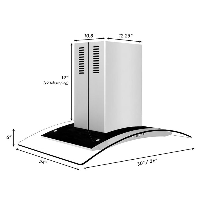 ZLINE 36 in. Stainless Steel Island Range Hood GL14i-36