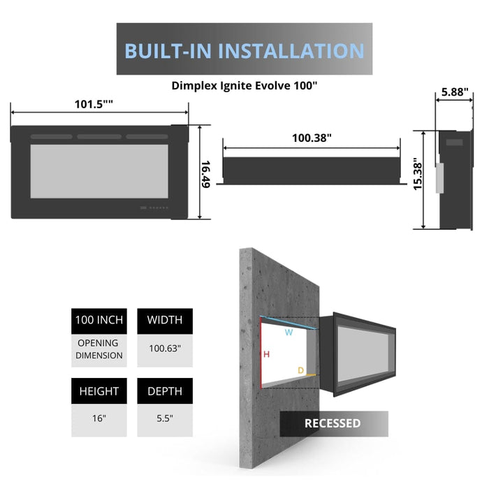 Dimplex Ignite Evolve Built-In Linear Electric Fireplace