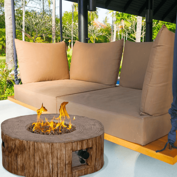 Direct Wicker 28-Inch Round Tree Stump LP Fire Pit (FOP-200062)
