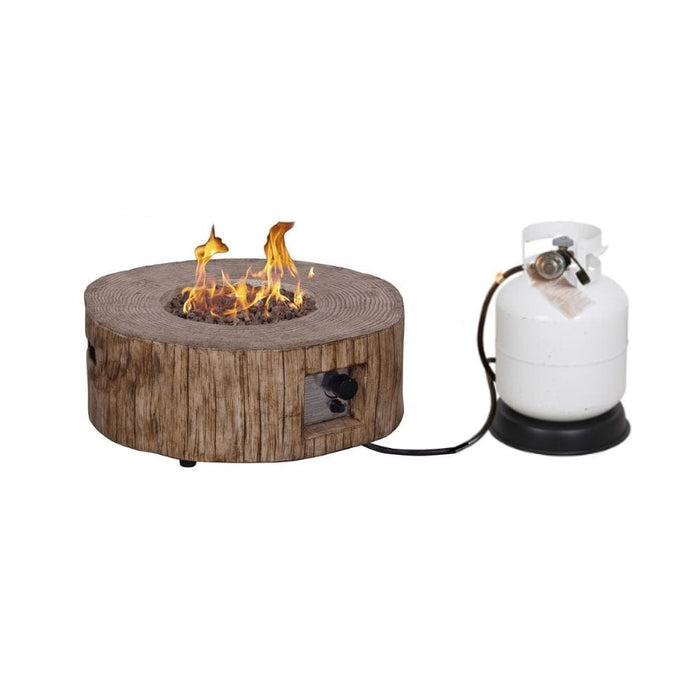 Direct Wicker 28-Inch Round Tree Stump LP Fire Pit (FOP-200062)