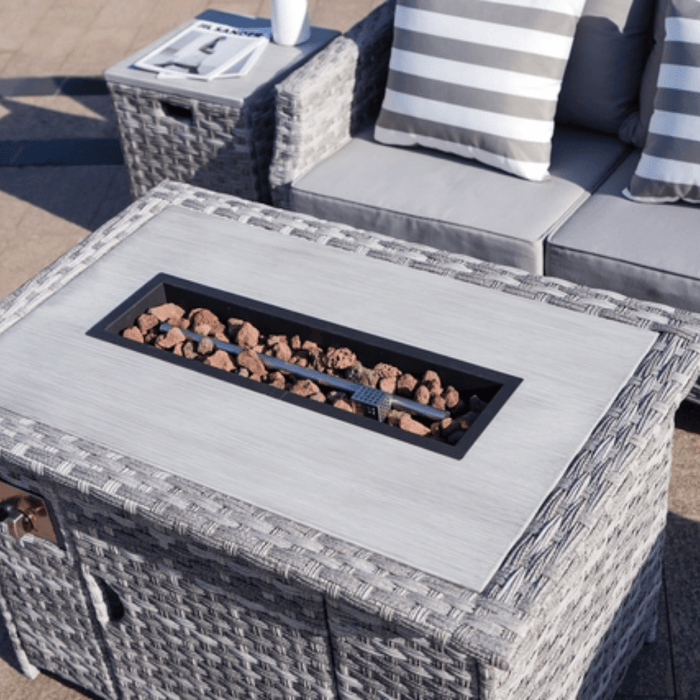 Direct Wicker Amora 5-Piece Outdoor Furniture Set with LP Fire Pit Table (PAF-1801-New)