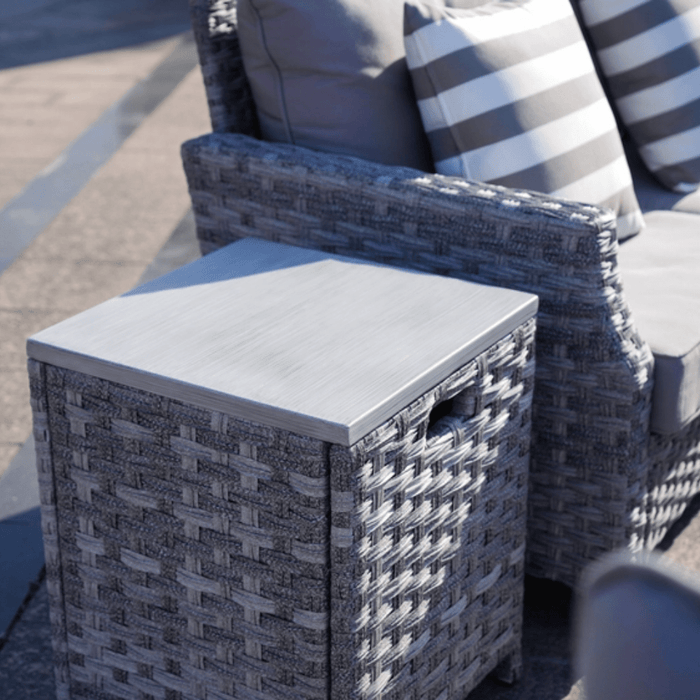 Direct Wicker Amora 5-Piece Outdoor Furniture Set with LP Fire Pit Table (PAF-1801-New)