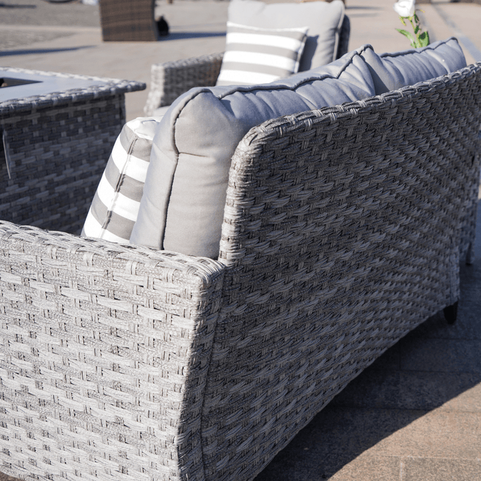 Direct Wicker Amora 5-Piece Outdoor Furniture Set with LP Fire Pit Table (PAF-1801-New)