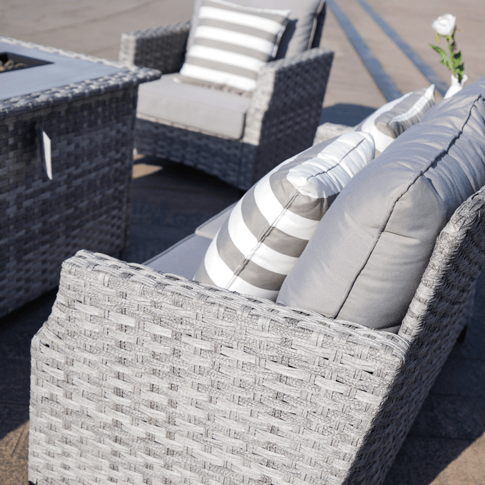 Direct Wicker Amora 5-Piece Outdoor Furniture Set with LP Fire Pit Table (PAF-1801-New)
