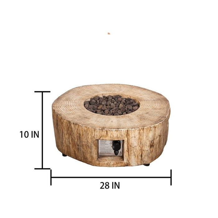 Direct Wicker 28-Inch Round Tree Stump LP Fire Pit (FOP-200062)