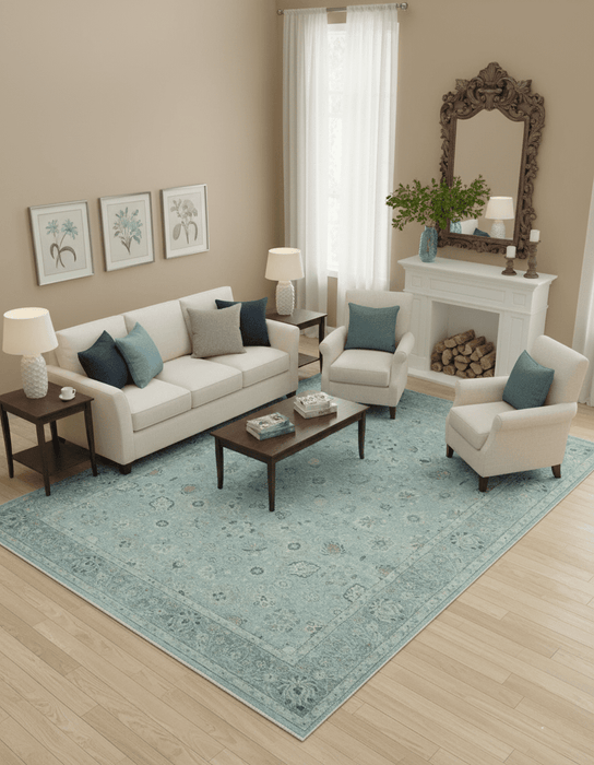 Distressed traditional And Beige Hand Knotted 10x14 Wool Area Rug