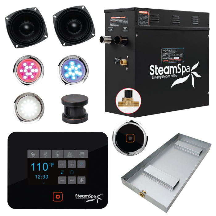 Black Series Wifi and Bluetooth 7.5kW QuickStart Steam Bath Generator Package in Oil Rubbed Bronze