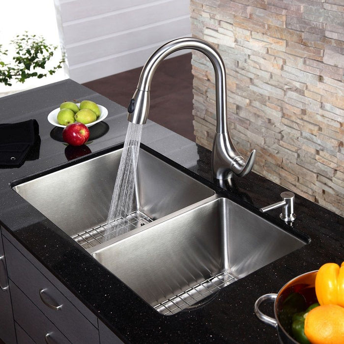 33" Double Bowl Under-Mount Sink - KS522