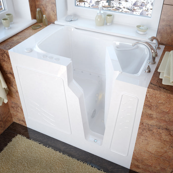 MediTub Walk-In 26 x 46 Right Drain White Air Jetted Walk-In Bathtub