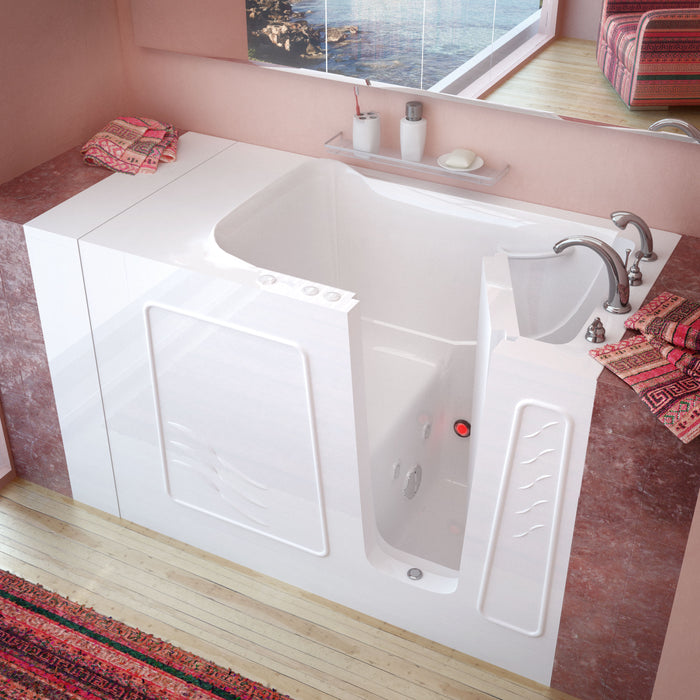 MediTub Walk-In 30 x 53 Right Drain White Whirlpool Jetted Walk-In Bathtub