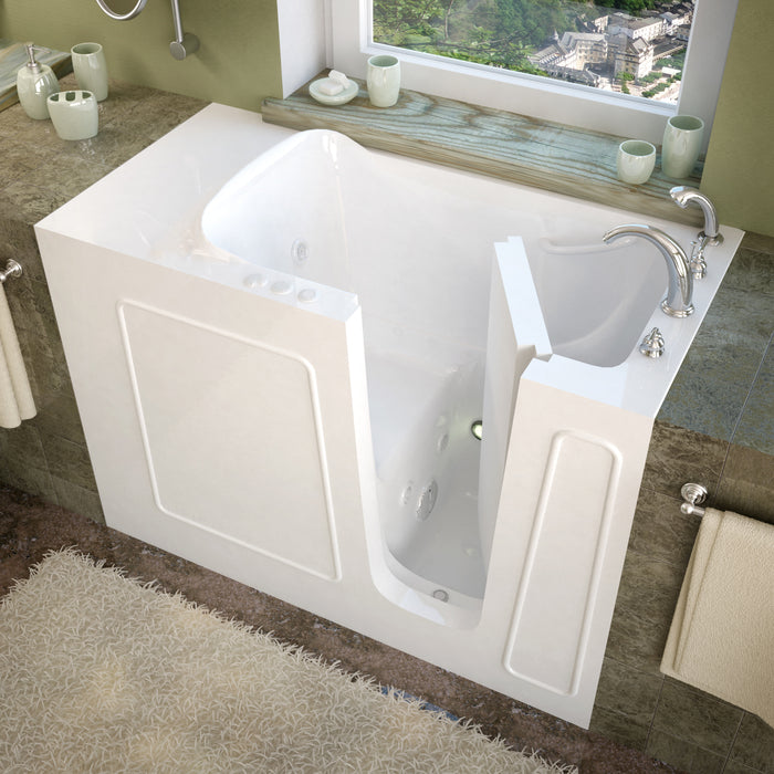 MediTub Walk-In 26 x 53 Right Drain White Whirlpool Jetted Walk-In Bathtub