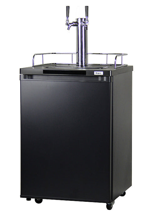 24" Wide Homebrew Dual Tap Black Kegerator