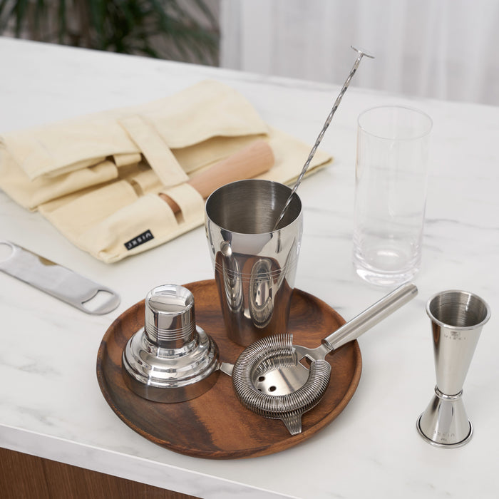 7-Piece Stainless Steel Travel Barware Set