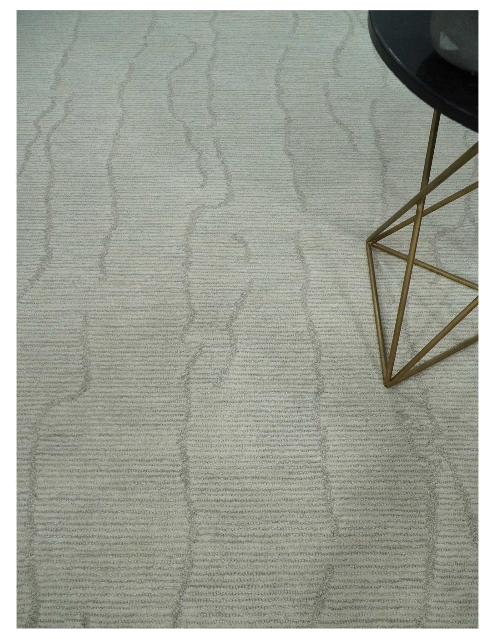 Neutral Multi Rug Earthy Neutral Custom Made Hand Tufted Multi Size Woolen Modern Ivory