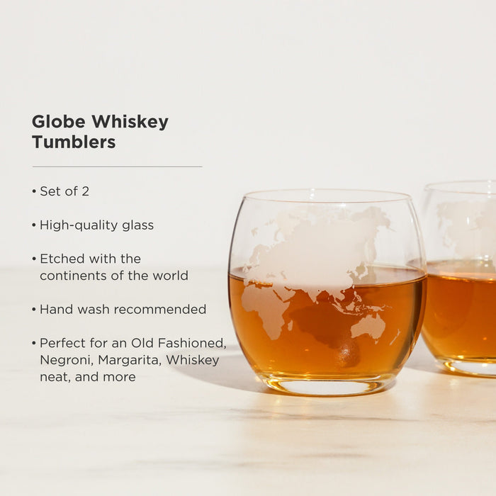 Globe Whiskey Tumblers Set of 2