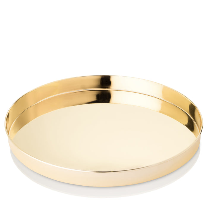 Round Serving Tray in Gold