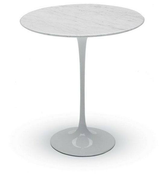 Eero Saarinen Tulip Table - Round Side 16 Inch - Polished Carrara Top