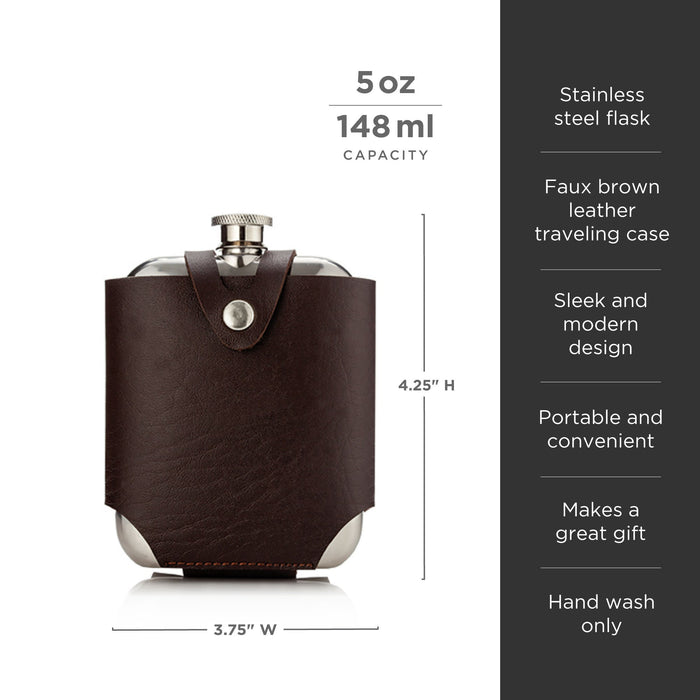 Stainless Steel Flask and Traveling Case