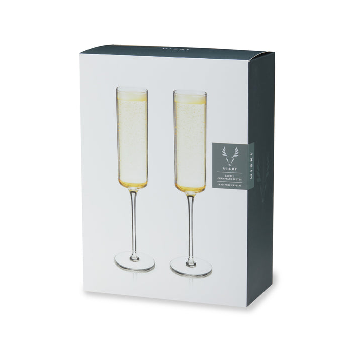 Laurel Crystal Champagne Flutes Set of 2