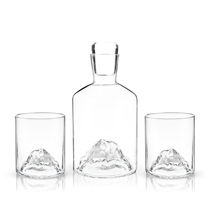 Mountain Crystal Decanter and Tumbler Set