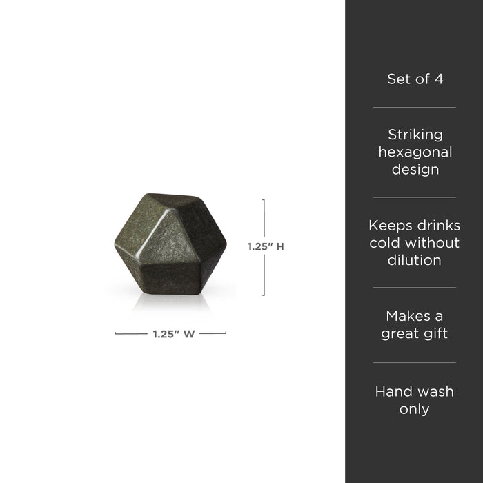 Glacier Rocks Basalt Hexagon Stone Set of 4