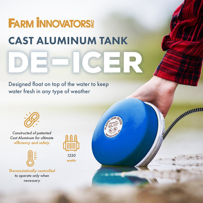 Farm Innovators H-418 Ice Chaser 1250 Watt Cast Aluminum Floating Tank Deicer