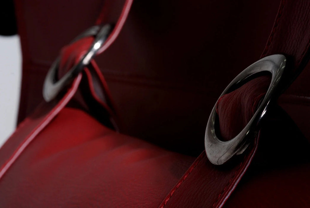Faux Leather Round Hanging Chair Burgundy