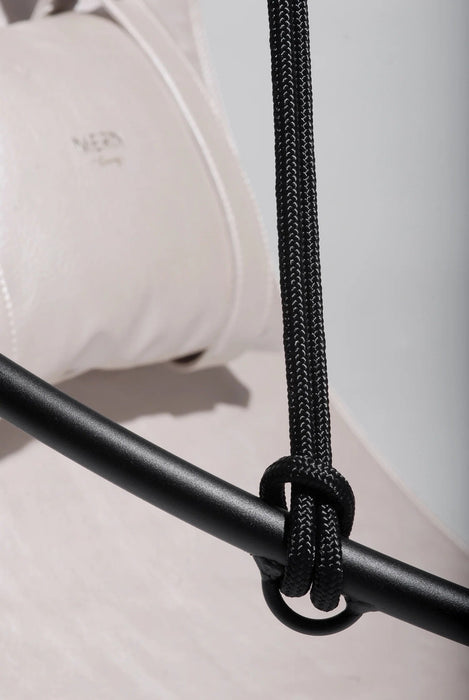 Faux Leather Round Hanging Chair Pearl