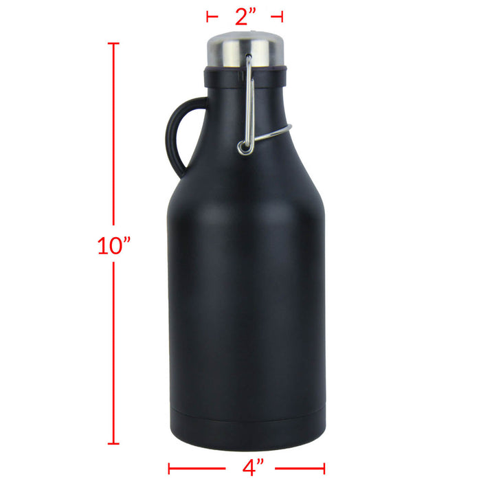 32-oz. Black Beer Growler with 2 16-oz. Stainless Steel Pint Glasses