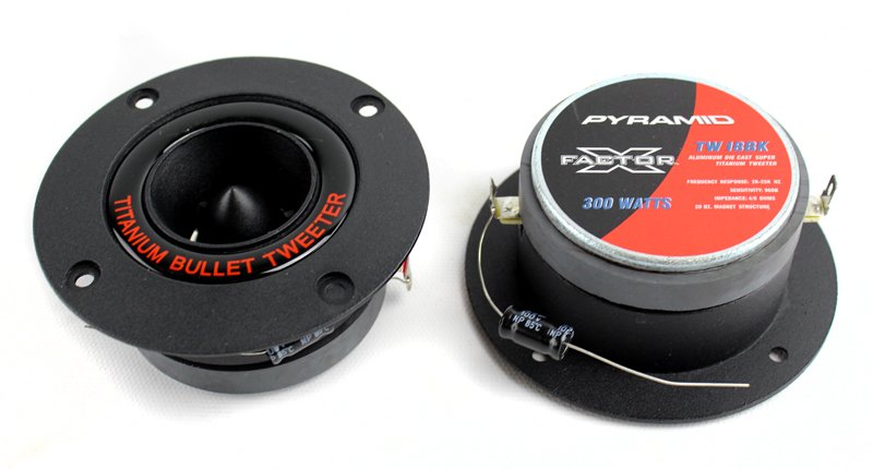 Pyramid 3.25" 300W Pro Horn Car Audio Speaker Titanium Tweeter (Refurbished)