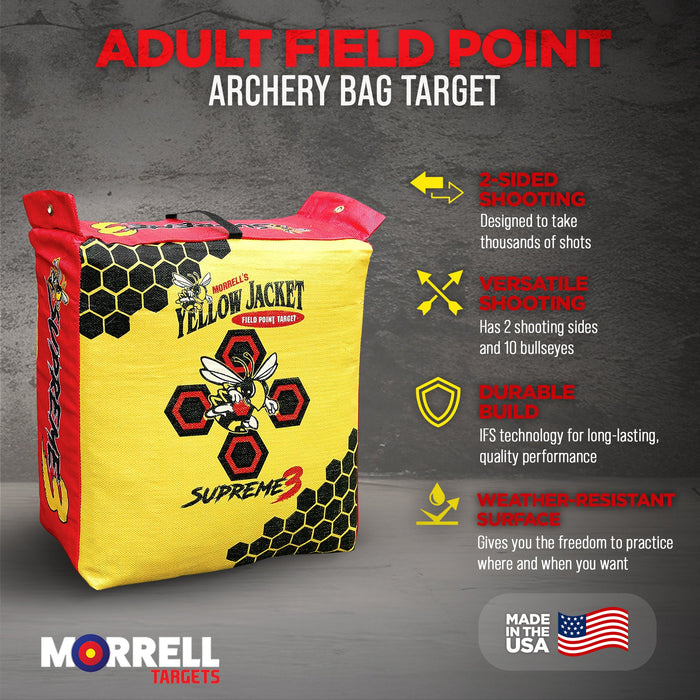 Morrell Yellow Jacket Supreme 3 28 Pound Adult Field Point Archery Bag Target