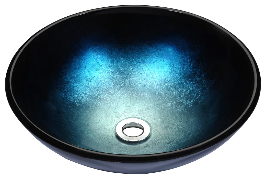 Stellar Series Deco-Glass Vessel Sink in Deep Sea