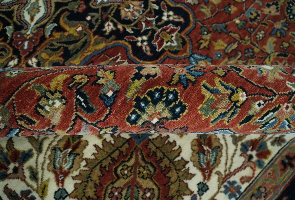 Fine Hand Knotted Brown, Ivory and Black 8x10 and 10x14 Traditional Wool Rug
