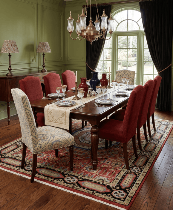 Fine Wool Hand Knotted Kazak Medallion Red and Black Traditional Rug