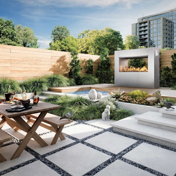 Fire Garden Linear Vent-Free See-Through Outdoor Natural Gas Fireplace
