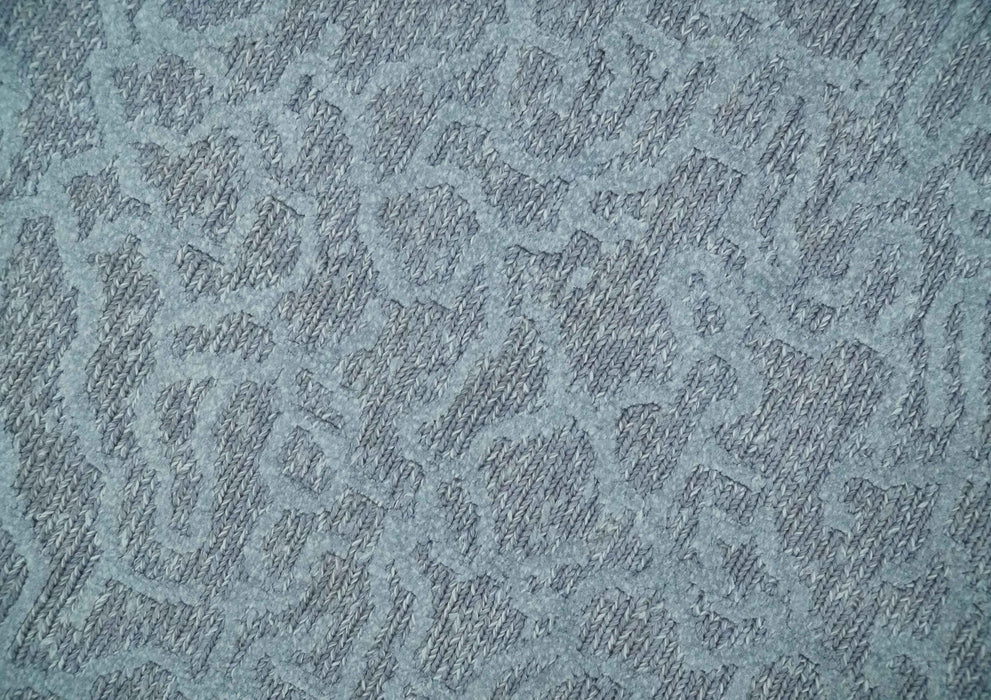 Flatwoven 8x10 Hand Made Silver Modern Minimalist Art Silk and Wool Rug