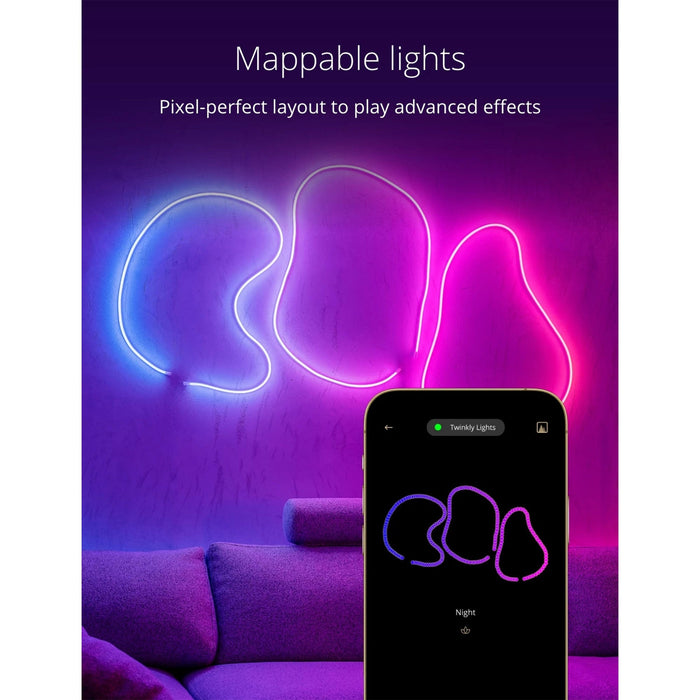 Twinkly Flex App-Controlled Flexible Light Tube RGB (16 Million Colors) 6.5 feet