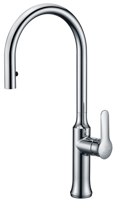 Cresent Single Handle Pull-Down Sprayer Kitchen Faucet in Polished Chrome