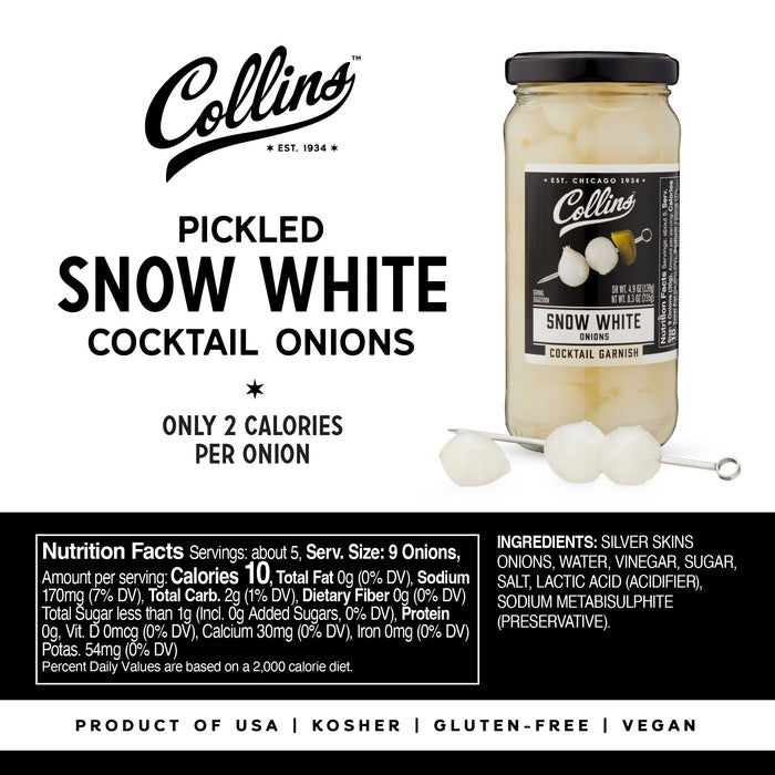 Snow White Cocktail Onions 8 oz