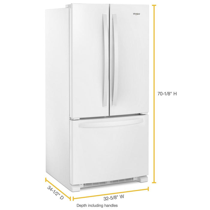 Whirlpool WRFF5333PW 33-Inch Wide French Door Refrigerator - 22 Cu. Ft.