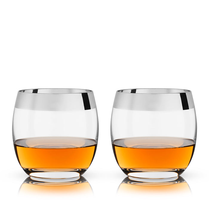 Irving Chrome-Rimmed Crystal Tumblers Set of 2