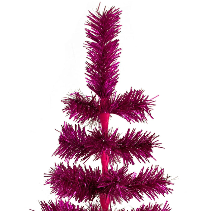 Fuchsia Tinsel Christmas Tree