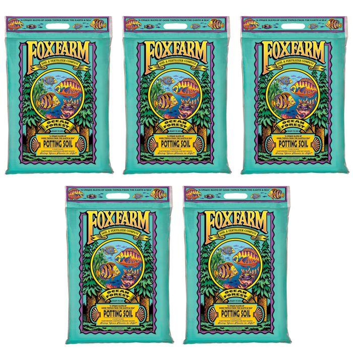 FoxFarm Ocean Forest Organic Garden Potting Soil Mix, 12 Quart Bag (5 Pack)