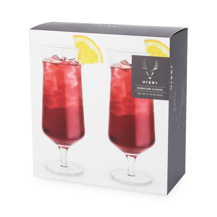 Raye Angled Crystal Hurricane Glasses Set of 2